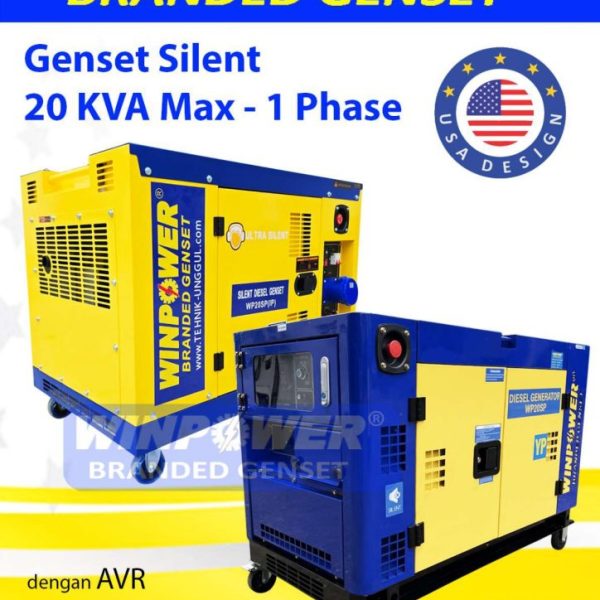 WP20SP-GENSET SILENT WINPOWER 20 KVA MAX 1 PHASE